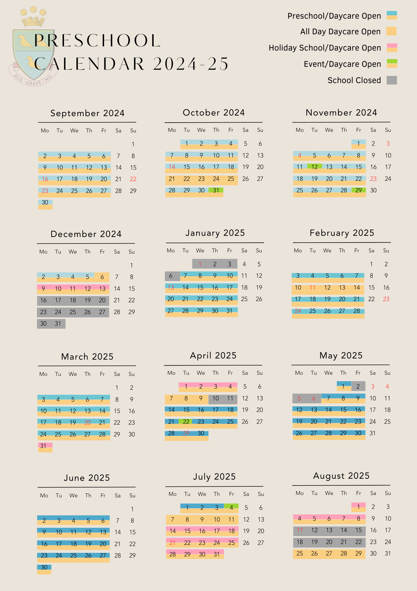 CIS Omotesando Calendar 2024-25